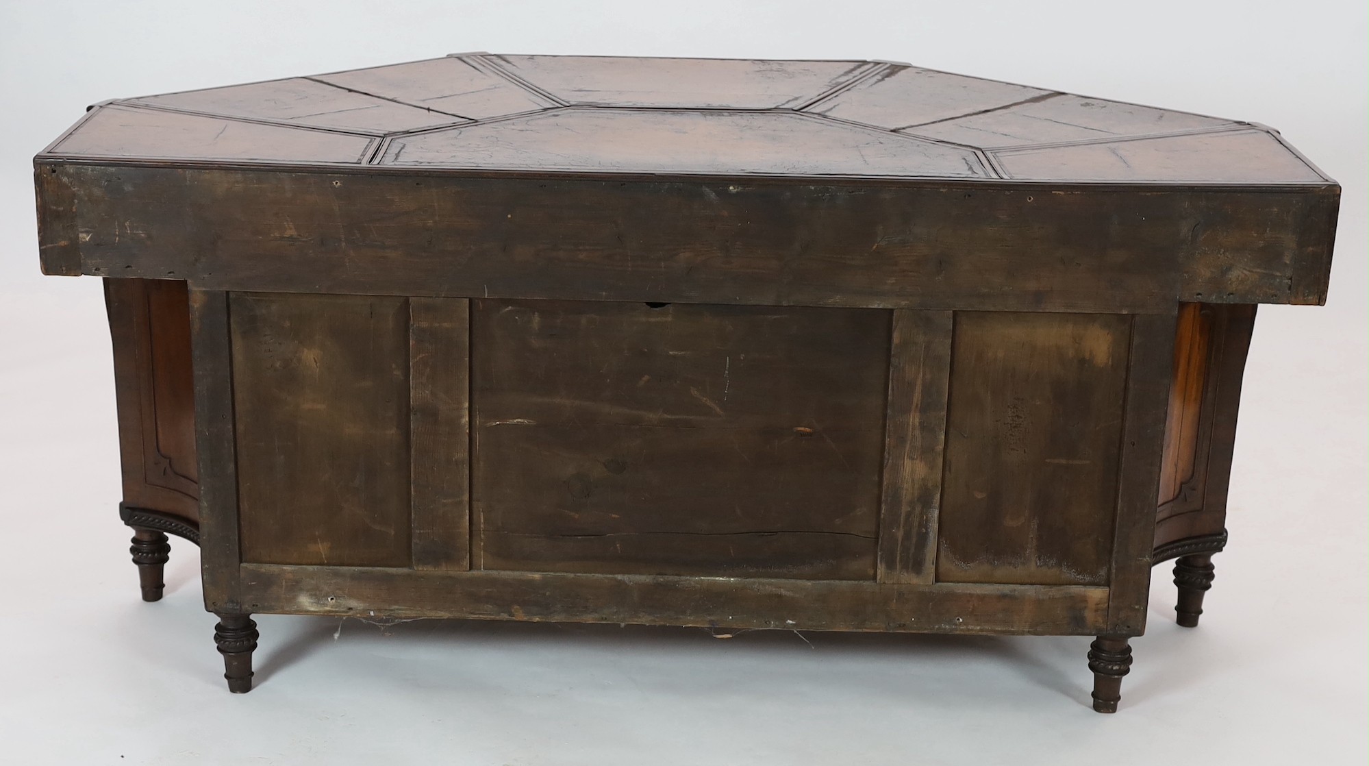 An unusual George IV mahogany kneehole desk, width 172cm, depth 89cm, height 78cm